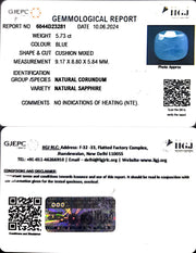 5.73/CT Natural Blue Sapphire with Govt Lab Certificate-4551
